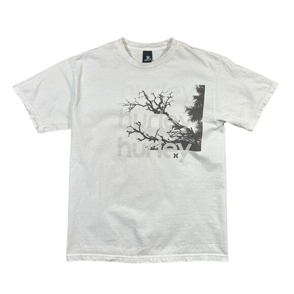 Y2K 2000s Hurley Tree Graphic T-Shirt Small - Picture 1 of 2